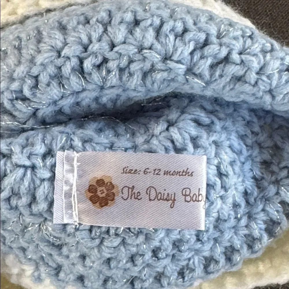 Daisy Baby Infant Toddler Snowman Beanie Hat Blue with Pom 6-12 months NEW
